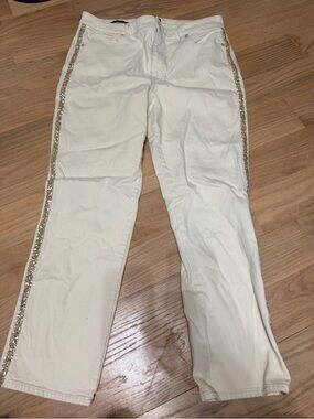 Talbots Straight Leg Jeans with Sequin Stripe